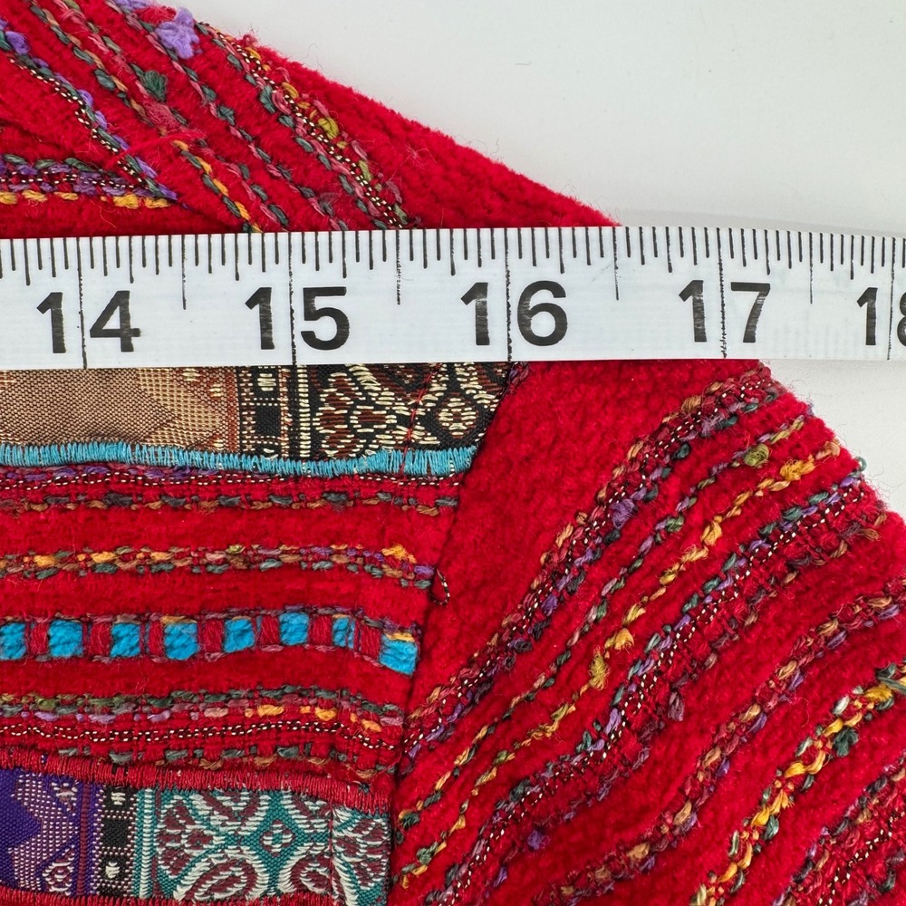 Coldwater Creek Boho Patchwork Jacket Red Size Sm… - image 7